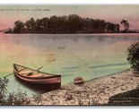View of Island From Shore Clear Lake Indiana IN hand Colored DB Postcard Y1 - $5.89