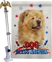 Patriotic Cream Chow House Flag Eagle Set Dog Puppy Spoiled Paw Canine Fur Pet N - $58.99