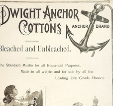 1895 Dwight Anchor Cottons Victorian Muslin Minot Hooper Advertisement 5... - $19.99