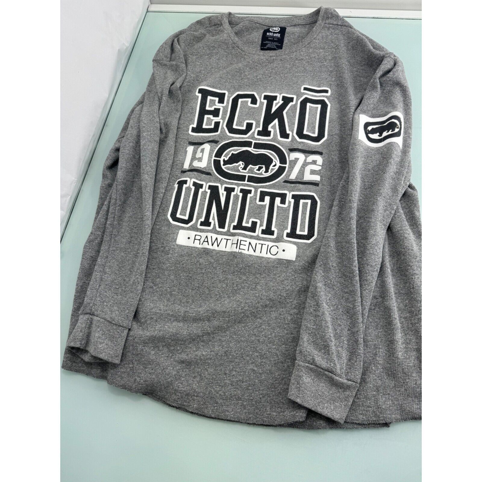 Primary image for Vintage Ecko Unltd Men Waffle Knit Thermal Shirt Sweatshirt Y2K 90's Hip Hop 5XL