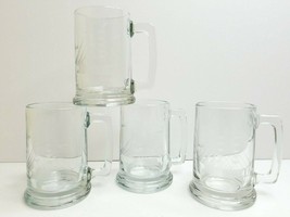 4 Javit Crystal Etched Sailboat 5 1/4&quot; Nautical Beer Stein Glass Gift De... - $49.17