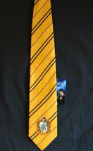 Harry Potter House of Hufflepuff Logo Colors Silk Necktie with Crest NEW UNWORN - £12.38 GBP