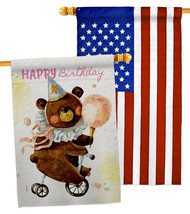 Cute Bear Birthday House Flags Pack 28 X40 Double-Sided Banner - £41.67 GBP