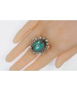 Vintage Navajo Sterling Silver &amp; Turquoise Ring Size 8 - $135.43 CAD