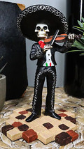 Day Of The Dead Wedding Band Mariachi Violin Player Skeleton Statue 5.25&quot;H - £20.77 GBP