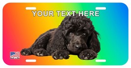 Poodle Dog Lying Black Can Personalize Novelty Metal License Plate E - £7.09 GBP+