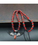 Collana con ciondolo vintage in argento sterling 925 con corallo angelo ... - $91.71