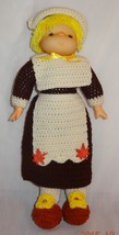 New Pilgrim Girl Doll 18&quot; Crochet Finished Complete Thanksgiving - £25.08 GBP