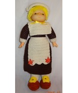 New Pilgrim Girl Doll 18&quot; Crochet Finished Complete Thanksgiving - £24.73 GBP