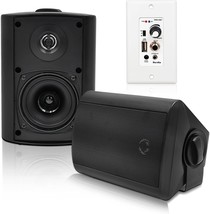 Herdio 4 Inches 200 Watt Passive Outdoor Speakers Waterproof Wired With, Black - £34.53 GBP