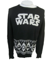 STARWARS Mens Sweater size medium Black white cotton polyester blend  22... - $19.79