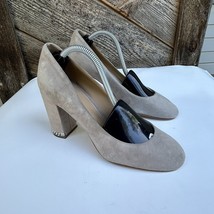 Michael Kors Sabrina Women Size 7 Chain Link Fawn Suede Platform Pump Sh... - $17.82