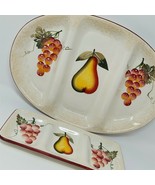 Serving Platters Relish Trays Stackable Pier 1 Hand Painted Dolomite Set... - €40,37 EUR