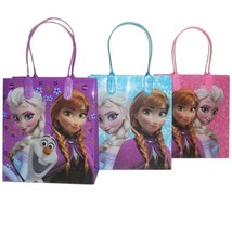 Disney Frozen Plastic Goodie Gift Bags 3 Designs 12 per pkg Birthday Party NEW - £11.24 GBP
