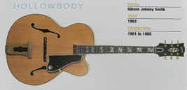 1962 Gibson Johnny Smith Hollow Body Guitar Fridge Magnet 5.25&quot;x2.75&quot; NEW - $3.84