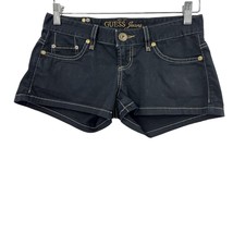 Guess booty shorts 26 US 2/4 black jean hotpants gold silver studs womens  - £24.91 GBP