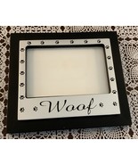 Woof Design Dog Themed Photo Frame Wooden 7 x 8 In Holds 3 x 5 Photo Eas... - $12.99