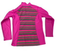 The North Face 1/4 Zip Base Layer Pink Stripes Fleece Pullover Girls XL 18 - £10.65 GBP