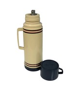 Vintage 12” Aladdin Thermos 1 Pint Ivory w/ Burgundy Forest navy blue cu... - $544.33 MXN