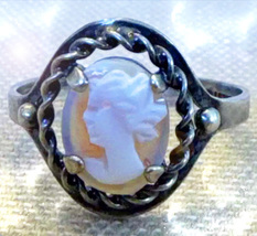 Haunted Antique Cameo Ring ALEXANDRIA'S1000 Witches Legacy Powers Ooak Magick - $357.77