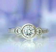 1.8Ct Three Stone Moissanite Ring Brilliant Cut Engagement Ring 925 Silver Ring - £103.11 GBP