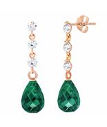 Galaxy Gold GG 14k Rose Gold Earring with Diamonds and Emeralds - $569.24