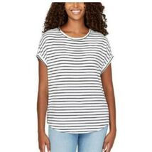 *BUFFALO David Bitton Ladies' Crewneck Short Sleeve Top White/Black XS - $14.85