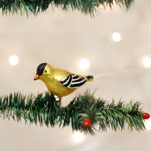 Old World Christmas Western Goldfinch CLIP-ON Glass Christmas Ornament 18038 - £6.98 GBP