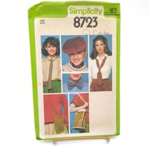 Vintage Sewing PATTERN Simplicity 8723, Misses 1978 Ties Bag Hat and Bow... - £9.17 GBP