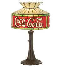 Coca Cola Coke Table Stain Glass Accent Lamp  20&quot;H 74066 - £311.35 GBP