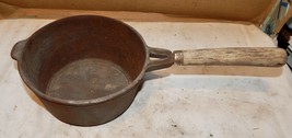 Vintage Cast Iron Sauce Pan 7” x 3 1/2” Deep Wood Handle Taiwan On Pan 288Z - $41.05 CAD