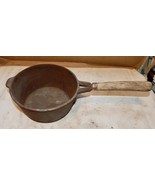 Vintage Cast Iron Sauce Pan 7” x 3 1/2” Deep Wood Handle Taiwan On Pan 288Z - $41.14 CAD