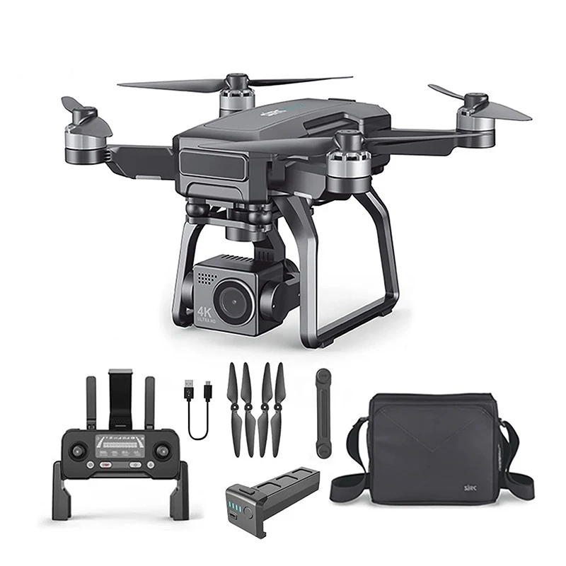 New F7 4k Pro Rc Drone Hd Camera 3-Axis Gimbal Aerial 5g Gps Wifi Rc Brushle - £322.36 GBP