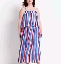 Nwt Lane Bryant Dress Size 14/16 Sleeveless Pleaded Two Tier Maxi Dress - £16.35 GBP