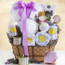 Spa Getaway: Lavender Chamomile Spa Gift Basket - $125.95