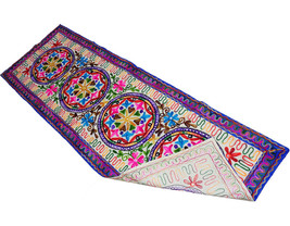 Tapestry boho wall hanging Suzani table runner, table cover floral embro... - £20.43 GBP