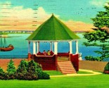 Casco Bay From Fort Allen Park Portland Maine ME Linen Postcard - $3.91