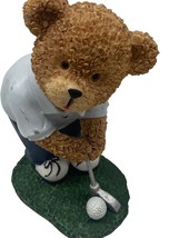 Golfing Bear Golf Club Bear FIGURINE Vintage Golfer Mancave Decor - £10.26 GBP