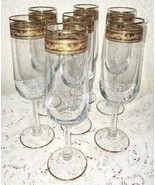 Free Shipping Vintage Wine Glasses Wedding Toast Elegant Bride Groom Gol... - $45.00
