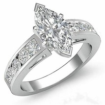 Gorgeous 2.75Ct Marquise Cut Diamond Engagement Ring Solid 14k White Gold Size 8 - £197.70 GBP