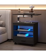 The Dnbss Led Nightstand With Charging Station And Sockets, Smart Bedsid... - £101.85 GBP