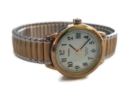 Timex Indiglo WR 30M Two-Toned Stretch Band Watch CR 1216 Cell Needs Repair - £11.63 GBP