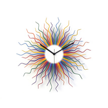 Contemporary playful multicolor clock made of laser cut plywood - Medusa rainbow - $159.00+