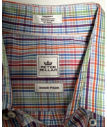 Peter Millar Mens Dress Shirt Medium Long Sleeve Button Down Multicolor ... - $227.14 MXN