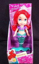 Disney Princess Mini Toddler ARIEL 3&quot; figure glitter Mermaid tail &amp; Tiara 2018 - £7.18 GBP