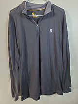Carhartt 1/4 Zip Shirt Mens Medium Black Knit Long Sleeve Logo 1/4 Zipper Casual - £16.30 GBP