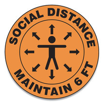 GN1 17 in. Slip-Gard Social Distance Floor Signs Orange - $87.59