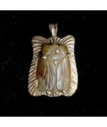 c1976 Carved Jade Cicada 14K Gold Handmade Pendant Brooch Combo Vintage ... - $1,395.00