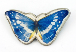 Vintage Signed Marjolein Bastin Blue Butterfly Pin - £18.92 GBP