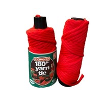 Vintage Malina Gift Center Yarn Tie Roll 1 1/2 Rolls 1 New 1 Partial Used Red - £11.17 GBP